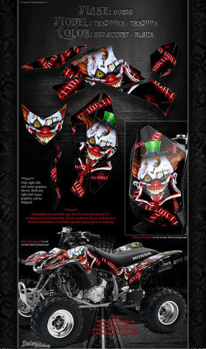 Graphics For Honda Trx300Ex Trx300X 2007-2013 Wrap Decals   'Stiff Upper Lip' - Darkside Studio Arts LLC.