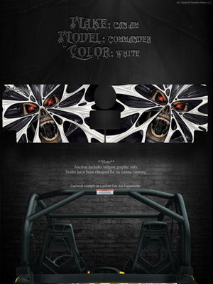 Graphics Kit For Can-Am Commander Tailgate Panel  "The Demons Within" White Decal - Darkside Studio Arts LLC.