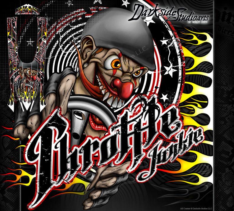 'THROTTLE JUNKIE' GRAPHICS SKIN DECAL KIT PRE-CUT TO FIT TRAXXAS SPARTAN BOATS | Darkside Studio Arts LLC.