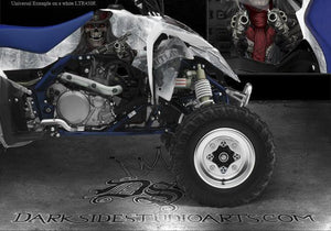 Graphics Kit For Suzuki Ltr450R Quadracer  Decal Kit "The Outlaw" White Plastics Ltr450 - Darkside Studio Arts LLC.