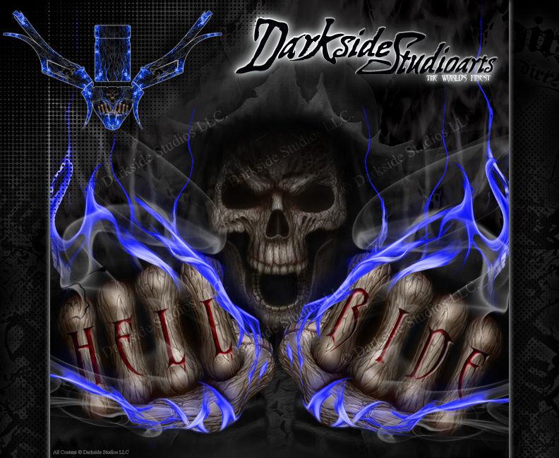 'Hell Ride' Themed Graphics Kit Fits Kraken Hpi Baja 5B / 5T Chassis Sx5 Sidewinder Body # Tr623A | Darkside Studio Arts LLC.