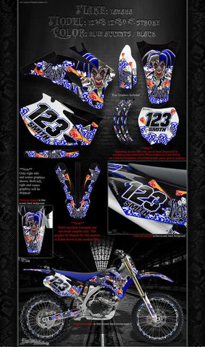 Graphics Kit For Yamaha 1996-2018 Yz125 & Yz250 "Lucky"  Fits Oem & Ufo Plastics - Darkside Studio Arts LLC.