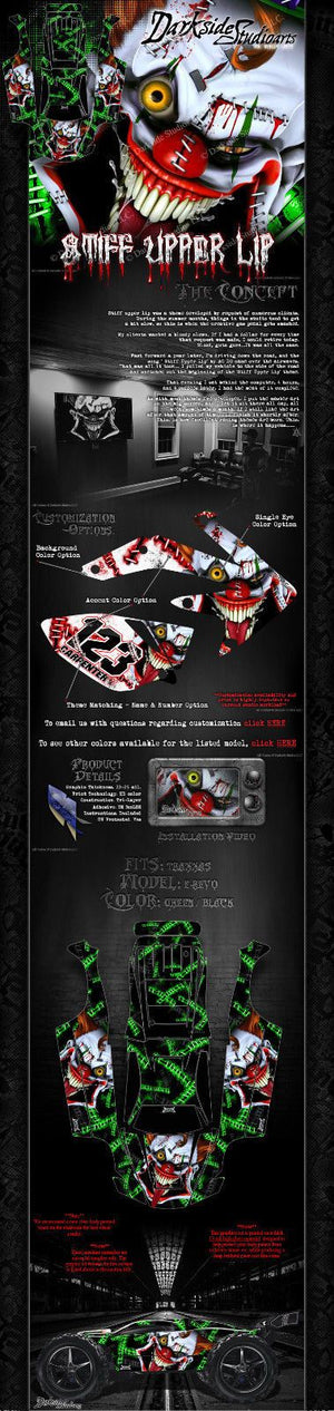 Graphics Wrap Decals Kit "Stiff Upper Lip" Fits Oem Body # Tra5611 On Traxxas E-Revo - Darkside Studio Arts LLC.