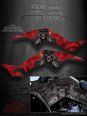 Graphics For Honda Trx250R Side Panel   "The Outlaw" Red For Oem Parts - Darkside Studio Arts LLC.
