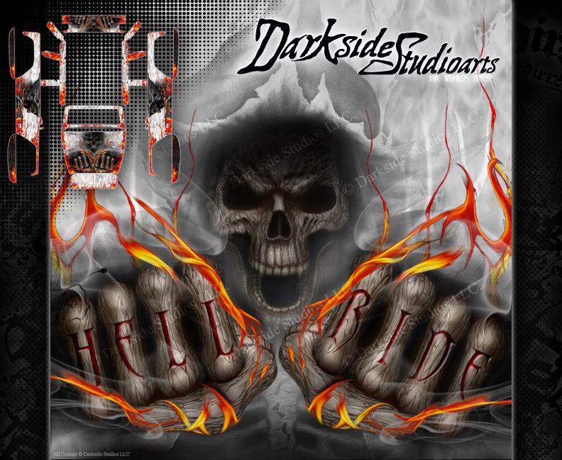 'Hell Ride' Decals Skin Hop Up Kit Fits Axial Scx10 Jeep Wrangler Body # Ax04035 | Darkside Studio Arts LLC.