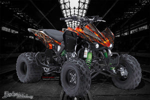 Graphics Kit For Kawasaki Kfx450R  Wrap Decal  "Hell Ride" Fits Oem Plastics / Parts - Darkside Studio Arts LLC.