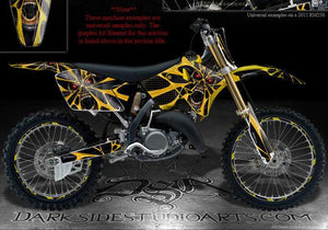 Graphics Kit For Suzuki 2010-2014 Rmz250 Rm250 4-Stroke  Decals Kit "The Demons Within" - Darkside Studio Arts LLC.