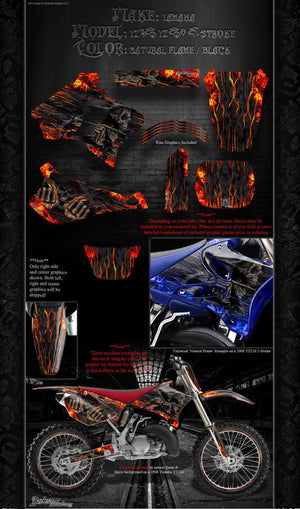 Graphics Kit For Yamaha 1989-1995 Yz125 & Yz250 "Hell Ride"  Wrap Fits Oem Parts - Darkside Studio Arts LLC.