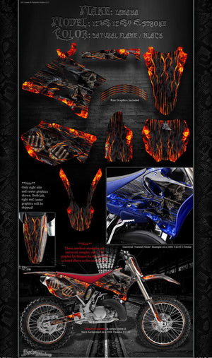 Graphics Kit For Yamaha 1996-2018 Yz125 & Yz250 "Hell Ride"  Fits Oem & Ufo Plastics - Darkside Studio Arts LLC.