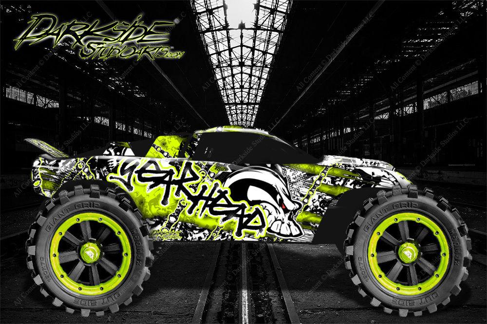 'Gear Head' Graphics Wrap Skin Fits Traxxas Rustler Lexan Body Parts | Darkside Studio Arts LLC.