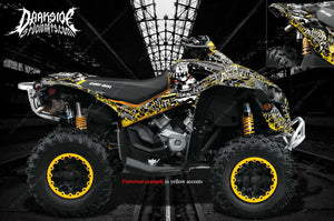 Graphics Kit For Can-Am Renegade  Wrap Decals "War Machine" Sticker For Body Parts Yellow - Darkside Studio Arts LLC.