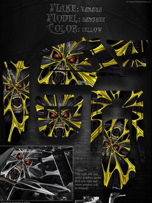 Graphics Kit For Yamaha Banshee   "The Demons Within" For Yellow Fenders - Darkside Studio Arts LLC.