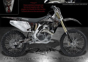 Graphics For Honda 1998-1999 Cr125 1997-1999 Cr250  Wrap Decals "The Outlaw" Black - Darkside Studio Arts LLC.