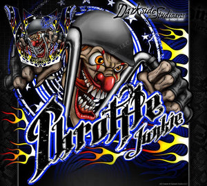 GRAPHICS KIT FOR CAN-AM SPYDER "THROTTLE JUNKIE"  WRAP DECAL  FITS OEM HOOD PANELS - Darkside Studio Arts LLC.
