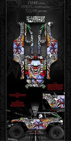 'Ticket To Ride' Graphics Skin Kit Fits Axial Scx10 Deadbolt Body Part # Ax04039 - Darkside Studio Arts LLC.