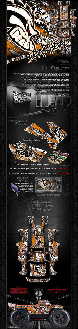'Gear Head' Graphics Wrap Skin Fits Arrma Outcast Truck Body # Ar406086 - Darkside Studio Arts LLC.