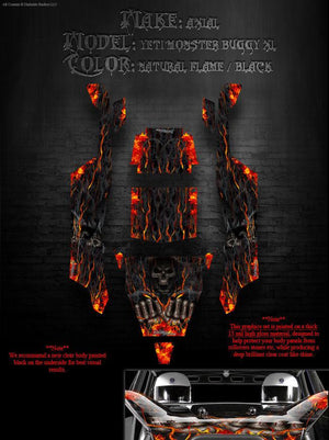 'Hell Ride' Wrap Decal Skin Kit For Axial Yeti Monster Buggy 1/8 Body # Ax31039 - Darkside Studio Arts LLC.