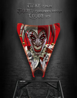Graphics Kit For Can-Am Commander 1000Xt Hood  "The Jesters Grin " Red - Darkside Studio Arts LLC.