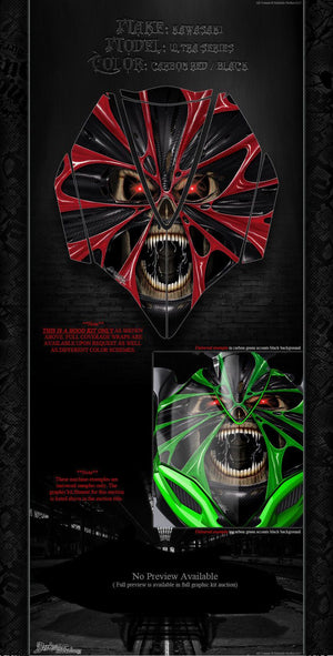Graphics Kit For Kawasaki Jetski Ultra Series 'The Demons Within' Hood Wrap Skin Decal Set - Darkside Studio Arts LLC.