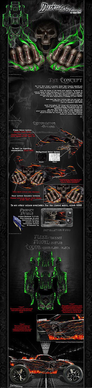 'Hell Ride' Graphics Wrap Skin Kit Fits Traxxas Rustler Tra3714 Body Parts - Darkside Studio Arts LLC.