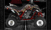 GRAPHICS KIT FOR YAMAHA RAPTOR 660 DECAL WRAP BLUE "THROTTLE JUNKIE" FOR OEM PLASTICS | Darkside Studio Arts LLC.