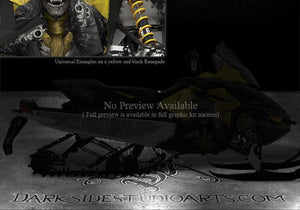 Ski-Doo Xp Rev Renegade 08-12 "The Outlaw" White Side Panel Graphics Only Summit - Darkside Studio Arts LLC.