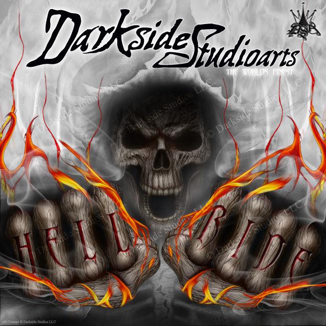Graphics Kit For Yamaha Banshee Decals "Hell Ride" Natural / White For Oem Plastics | Darkside Studio Arts LLC.