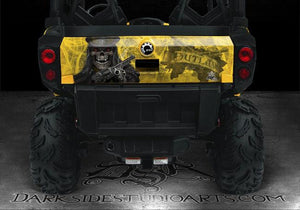 Graphics Kit For Can-Am Commander 1000X 1000 Hood & Tailgate  "The Outlaw " Blk & Ylw - Darkside Studio Arts LLC.