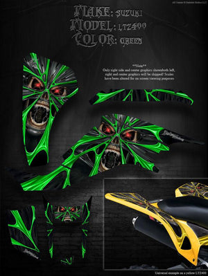 Graphics Kit For Suzuki 03-08 Ltz400  Z400 Decals For Oem Fenders "The Demons Within" - Darkside Studio Arts LLC.