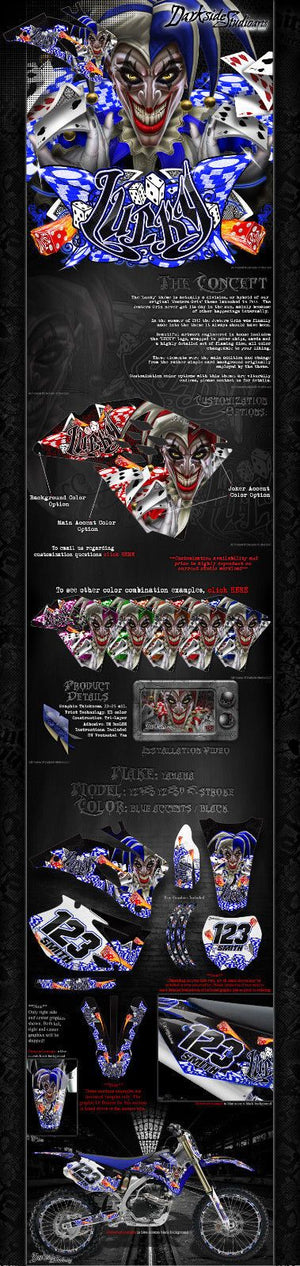 Graphics Kit For Yamaha 1996-2018 Yz125 & Yz250 "Lucky"  Fits Oem & Ufo Plastics - Darkside Studio Arts LLC.