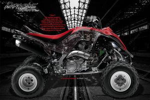 Graphics Kit For Yamaha Yfz450 2014-2015 "The Outlaw"  Decals Wrap Yfz450 White / Red - Darkside Studio Arts LLC.
