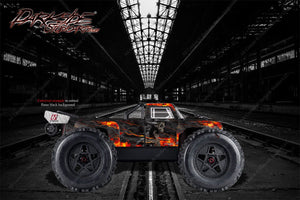 'Hell Ride' Flame And Reaper Themed Graphics Kit Fits Arrma Outcast Truck Body # Ar406086 - Darkside Studio Arts LLC.