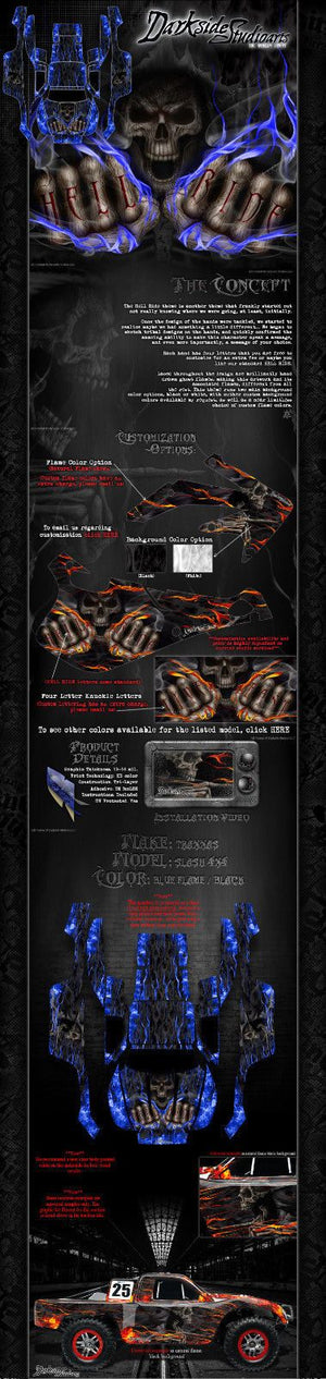 'Hell Ride' Graphics Skin Kit Fits Traxxas Slash 4X4 Oem Lexan Body - Darkside Studio Arts LLC.