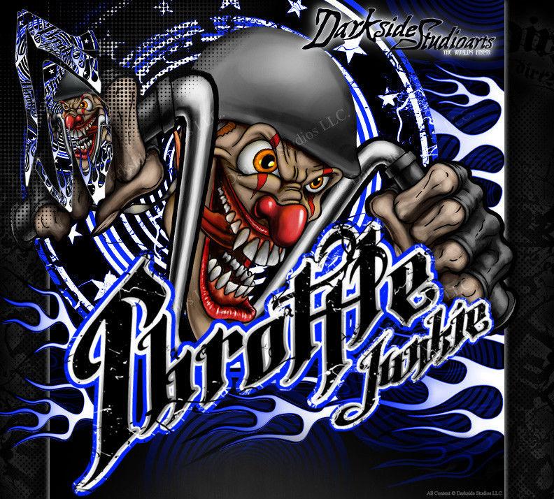 GRAPHICS KIT FOR YAMAHA RAPTOR 700 2006-12 DECAL WRAP "THROTTLE JUNKIE" FITS OEM FENDERS | Darkside Studio Arts LLC.