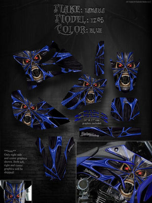 Graphics Kit For Yamaha 2002-2013 Yz85 2-Stroke  "The Demons Within" For Blue Parts - Darkside Studio Arts LLC.