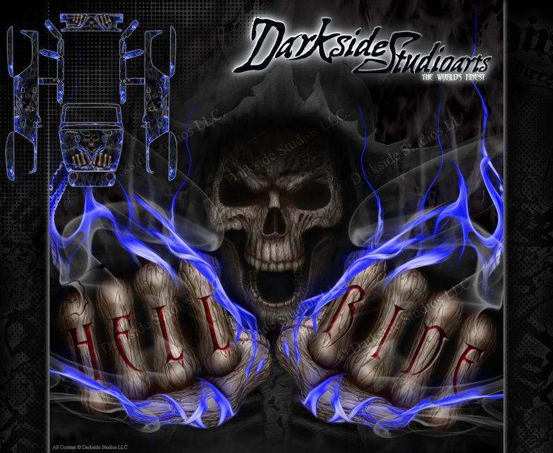 'Hell Ride' Decals Skin Hop Up Kit Fits Axial Scx10 Jeep Wrangler Body # Ax04035 | Darkside Studio Arts LLC.