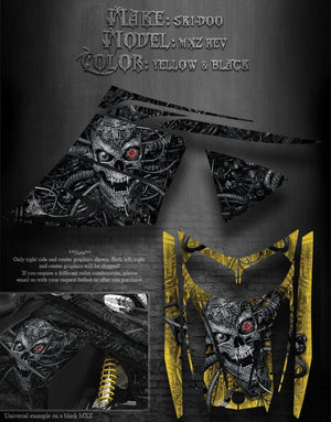 Ski-Doo Black & Yellow 2003-07 Mxz Rev Graphics Kit "Machinehead" M-Xz Renegade - Darkside Studio Arts LLC.