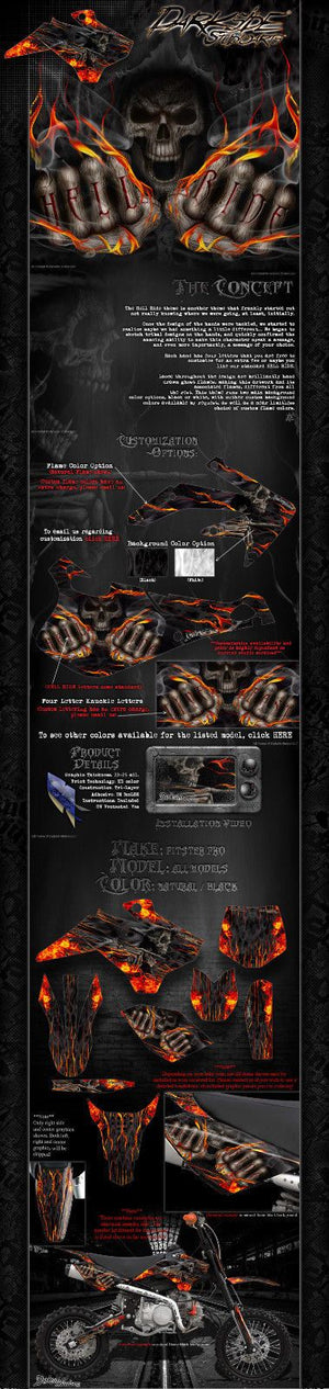 Pitster Pro Graphics Wrap All Models 2007-2017 "Hell Ride" X2 X4 X5 Lxr Xjr - Darkside Studio Arts LLC.