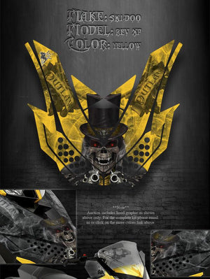 Ski-Doo Xp Rev Renegade 08-12 "The Outlaw" Yellow Hood Graphics Only Free Ride - Darkside Studio Arts LLC.