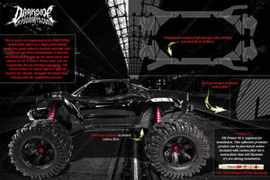 'Carbon Fiber' Printed Accessory Graphics Fits Shock Towers On Traxxas X-Maxx Chassis 6S 8S - Darkside Studio Arts LLC.