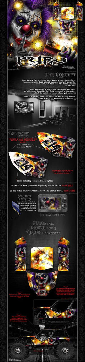 'Pyro' Themed Hop Up Skin Graphics Kit Fits Axial Rr10 Bomber Body Panel # Ax90053 - Darkside Studio Arts LLC.