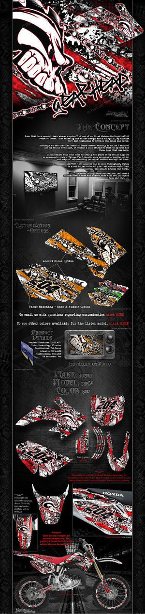 Graphics For Honda 2004-2022 Crf50 Pitbike  Decals "Gear Head" Wrap Clowns - Darkside Studio Arts LLC.
