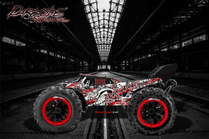 Redcat Racing Tr-Mt8E Wrap Graphics Decals "Gearhead" Fits Oem Body Parts Red - Darkside Studio Arts LLC.
