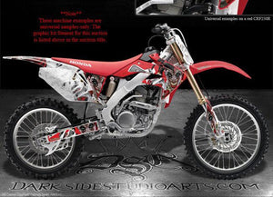 Graphics For Honda 2004-2009 Crf250 Crf250R   "The Jesters Grin" For Red Parts - Darkside Studio Arts LLC.