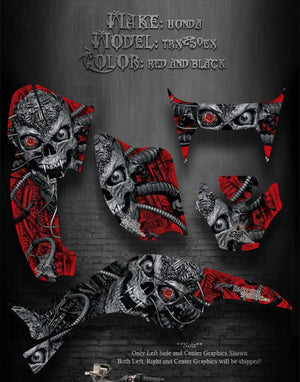Graphics For Honda 2001-2005 Trx250Ex Atv  "Machinehead" Red And Black Model Skull - Darkside Studio Arts LLC.