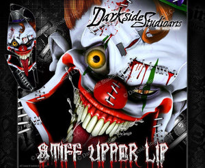 Graphics Kit For Yamaha Raptor 660 (All Years) Wrap Decal  Set  'Stiff Upper Lip' Gray - Darkside Studio Arts LLC.