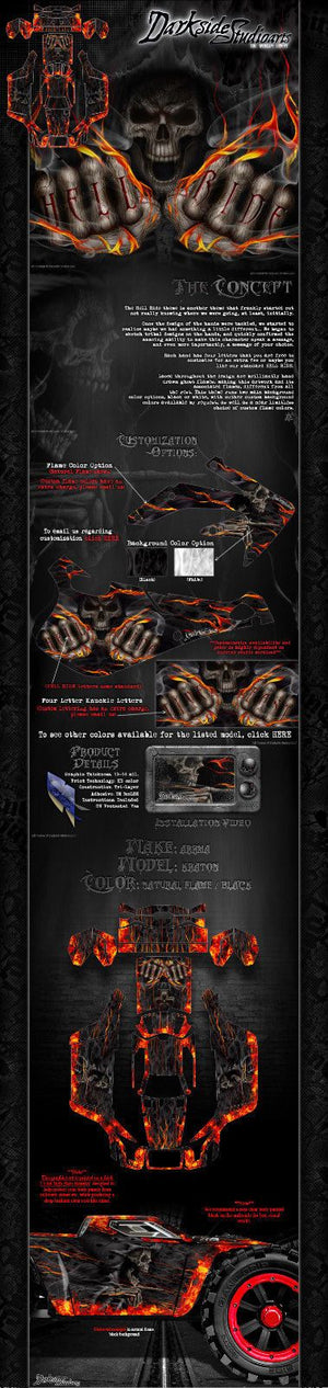 'Hell Ride' Flame And Reaper Themed Graphics Kit Fits Arrma Kraton Body # Ar406050 - Darkside Studio Arts LLC.