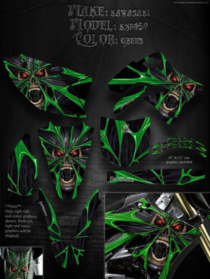 Graphics Kit For Kawasaki Kx450F 2009-2011 "The Demons Within"   For Oem Plastics Parts - Darkside Studio Arts LLC.