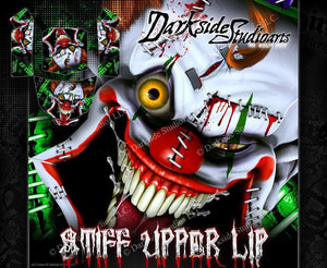 'Stiff Upper Lip' Clown Themed Hop Up Body Panel Graphics Kit Fits Axial Rr10 Bomber Body # Ax90053 - Darkside Studio Arts LLC.