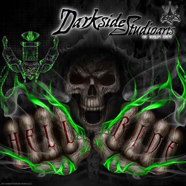 'Hell Ride' Hop Up Flame Graphics Kit Fits Kraken Rc Class 1 Tsk-B Body Body # Tr630A | Darkside Studio Arts LLC.